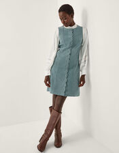 Rudi Sleeveless Scallop Mini Dress, Blue (BLUE), large