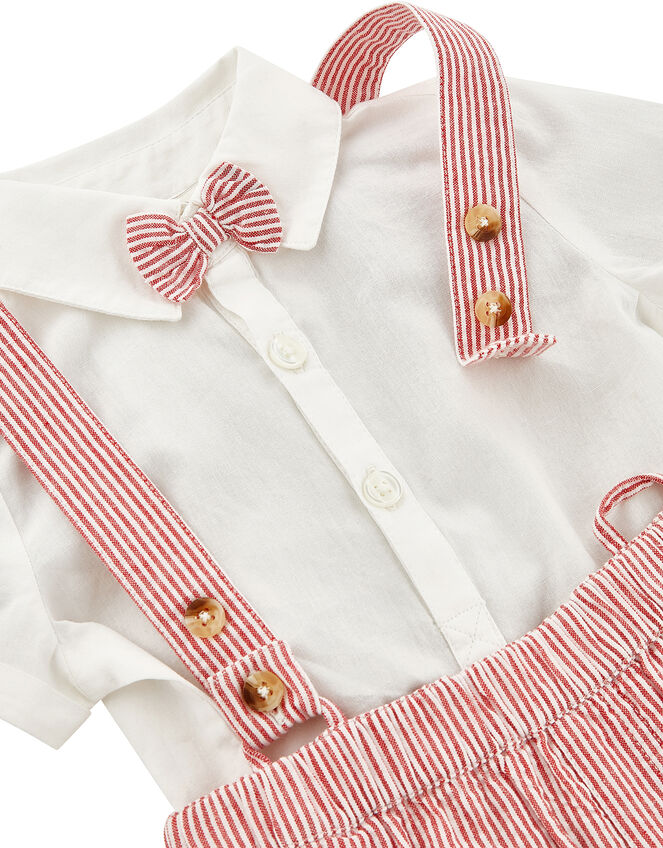 Newborn Baby Archie Dungaree Set, Red (RED), large