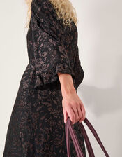 Deyla Sparkle Devoré Jersey Midi Dress, Black (BLACK), large