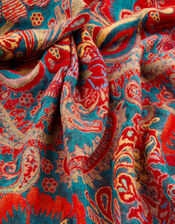 Paisley Jacquard Blanket Scarf, , large