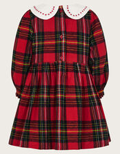 Baby Long Sleeve Tartan Dress, Red (RED), large