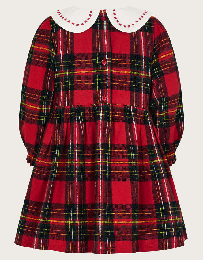 Baby Long Sleeve Tartan Dress, Red (RED), large