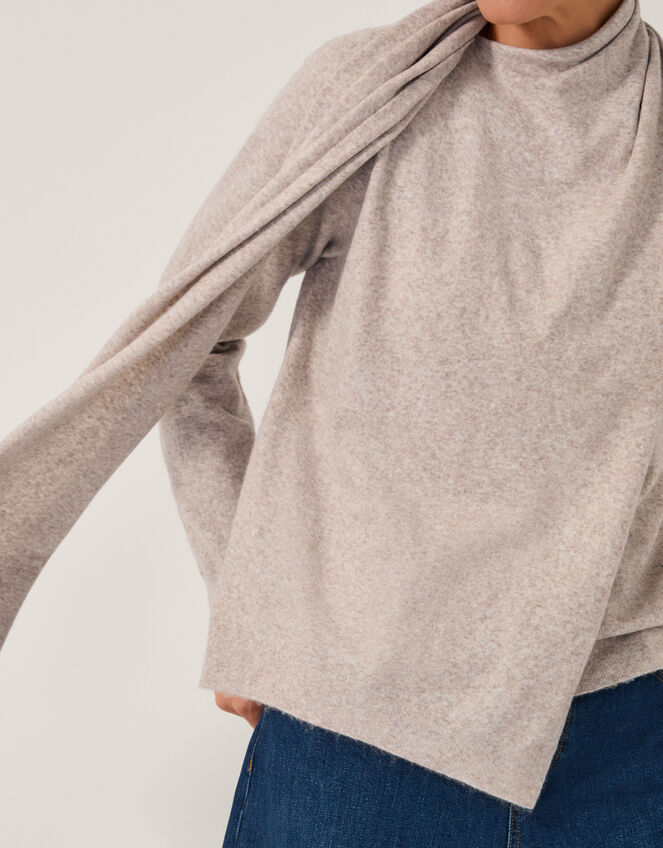Sally 2-in-1 Scarf Sweater, Natural (NATURAL), large