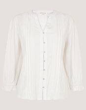 Leila Lace Jersey Top, Ivory (IVORY), large