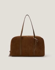 Cate Suede Bowling Bag, , large