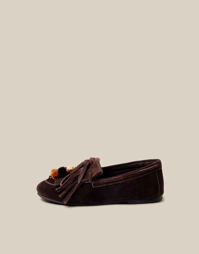 Tabitha Suede Moccasin Loafers, Brown (CHOCOLATE), large