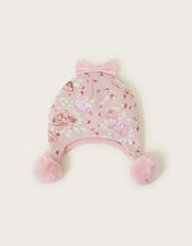 Baby Floral Trapper Hat, Pink (PINK), large
