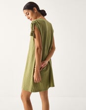 Julie Embroidered Mini Kaftan Dress, Green (KHAKI), large
