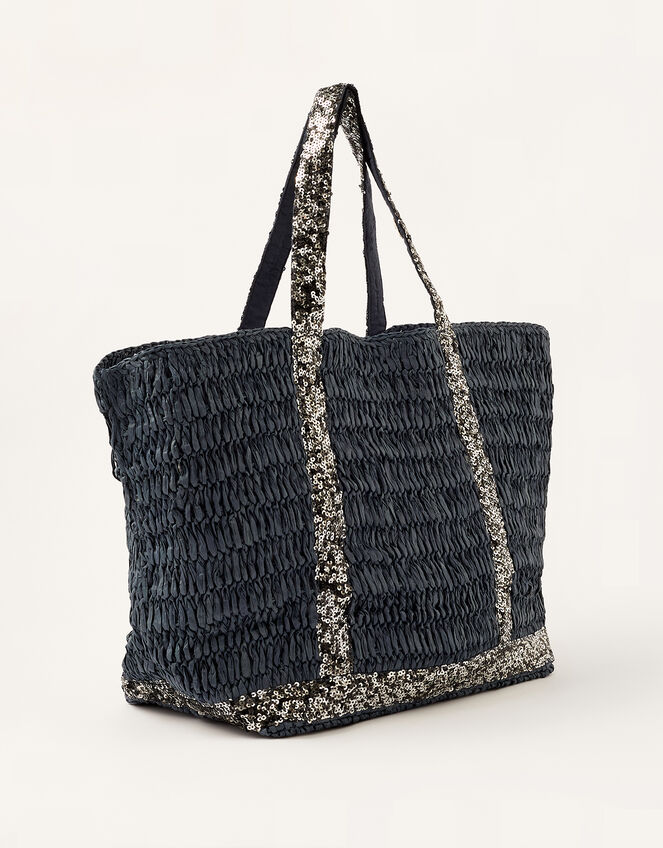 Sable Sequin Shopper Bag, Blue (NAVY), large