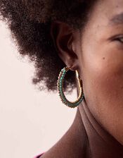 Gas Bijoux Creo Luck Gold-Plated Bead Hoop Earrings, , large