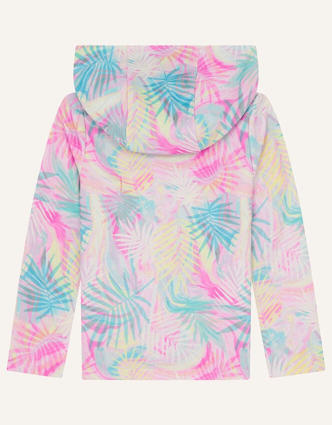 Sequin Star Palm Print Hoody, Blue (TURQUOISE), large