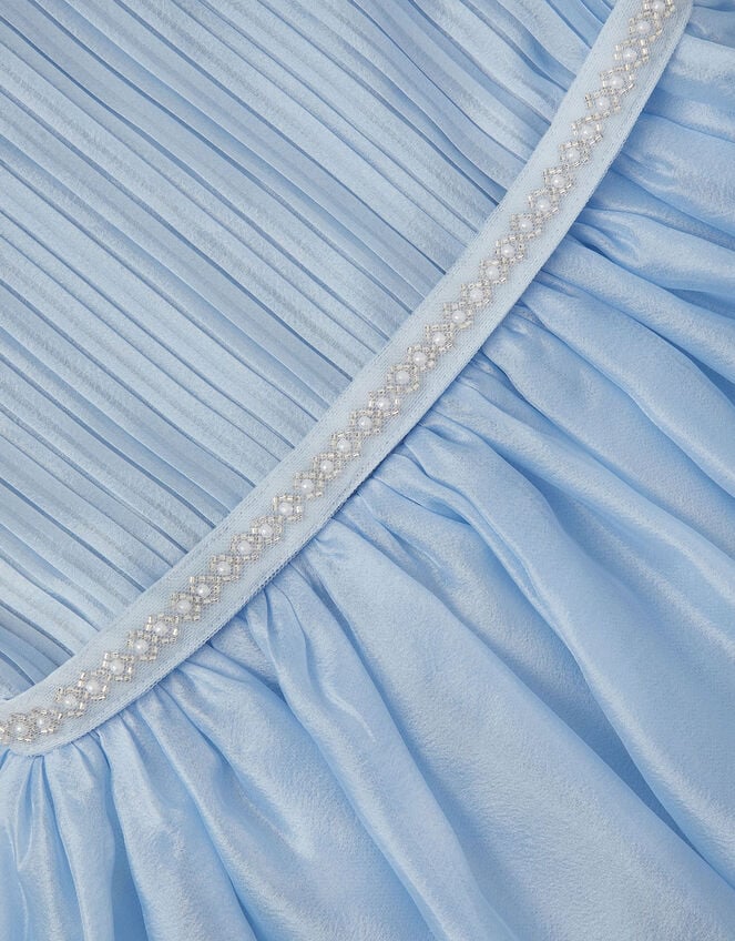 Dani Beaded Belt Party Dress, Blue (BLUE), large