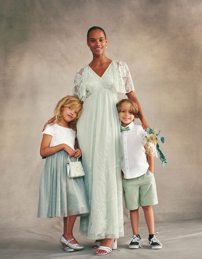 Tulle Bridesmaid Dress, Green (SAGE), large