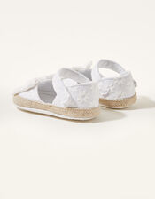 Broderie Espadrille Booties, White (WHITE), large