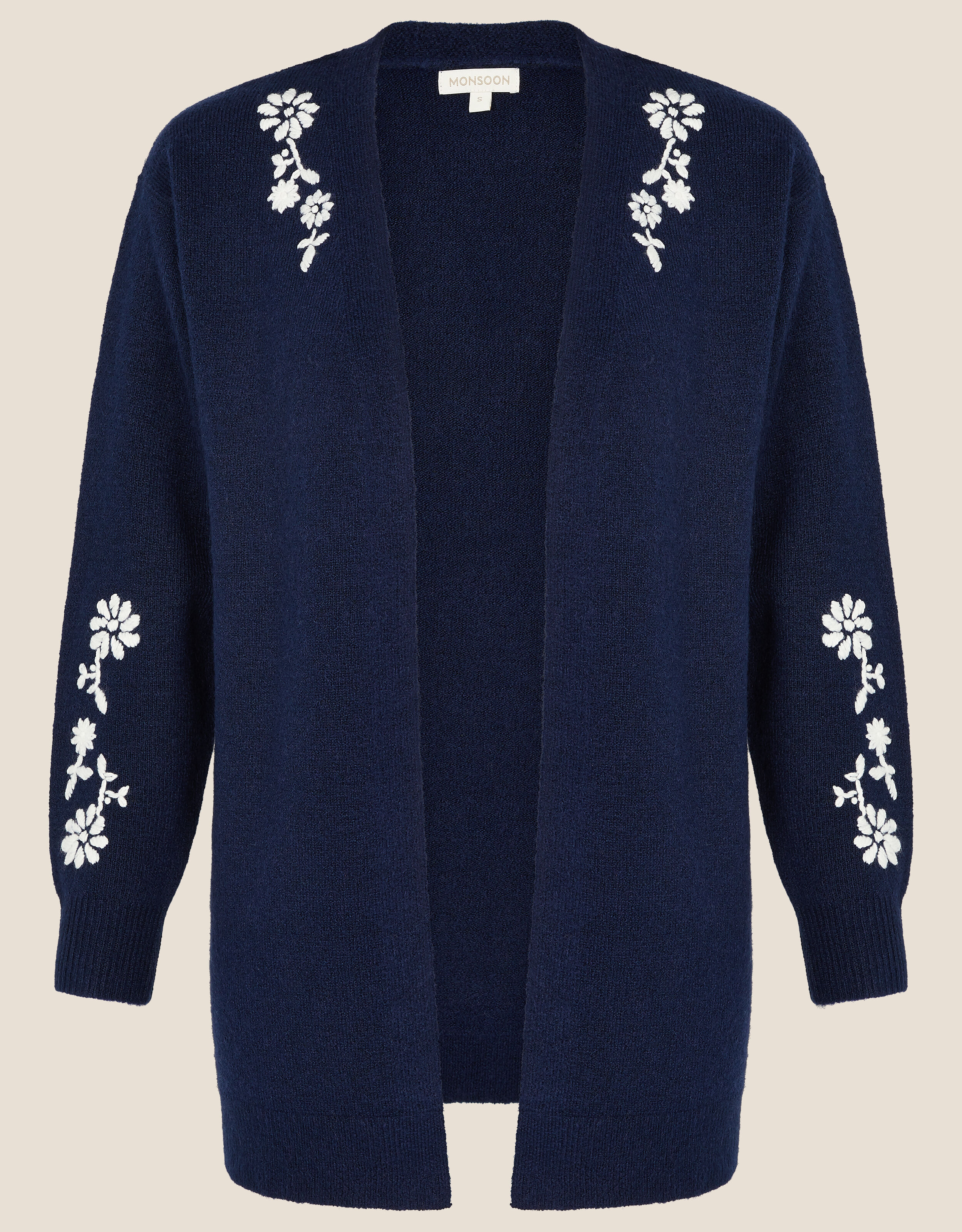 Pierre Floral Embroidered Cardigan Blue