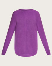 Aria Longline Sweater, Purple (PURPLE), large