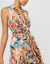 Chica Animal Print Midi Dress, Camel (CAMEL), large