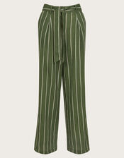 Susan Stripe Trousers, Green (KHAKI), large