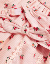 Baby Floral Stripe Dress and Headband Set, Ivory (IVORY), large