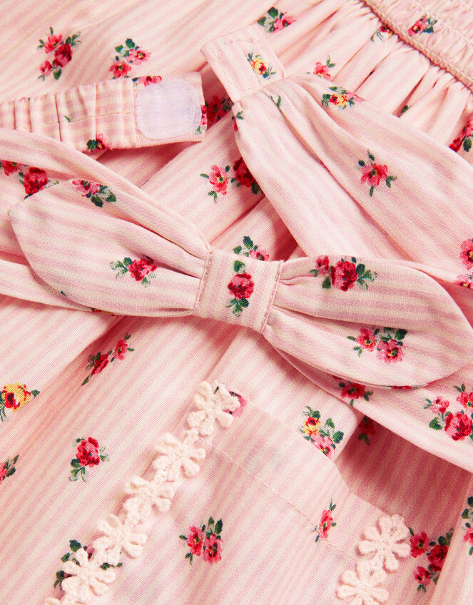 Baby Floral Stripe Dress and Headband Set, Ivory (IVORY), large