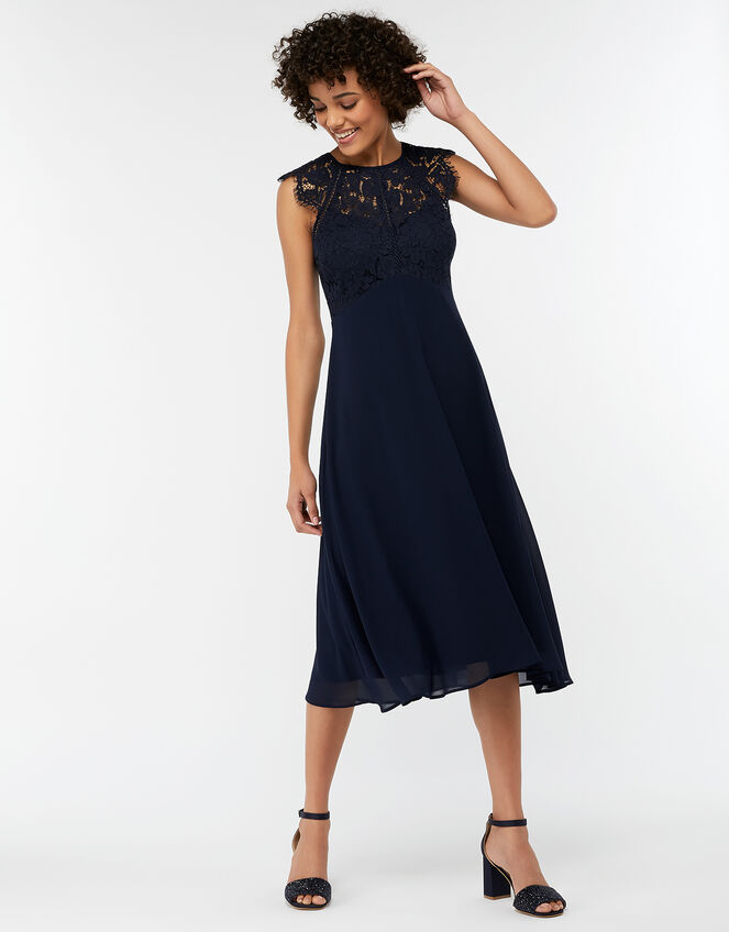 Morgane Lace Short Bridesmaid Dress, Blue (NAVY), large