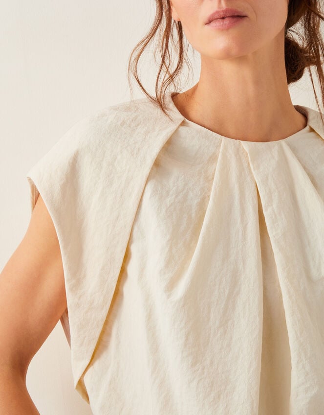 Dorit Bubble Hem Top, Cream (CREAM), large