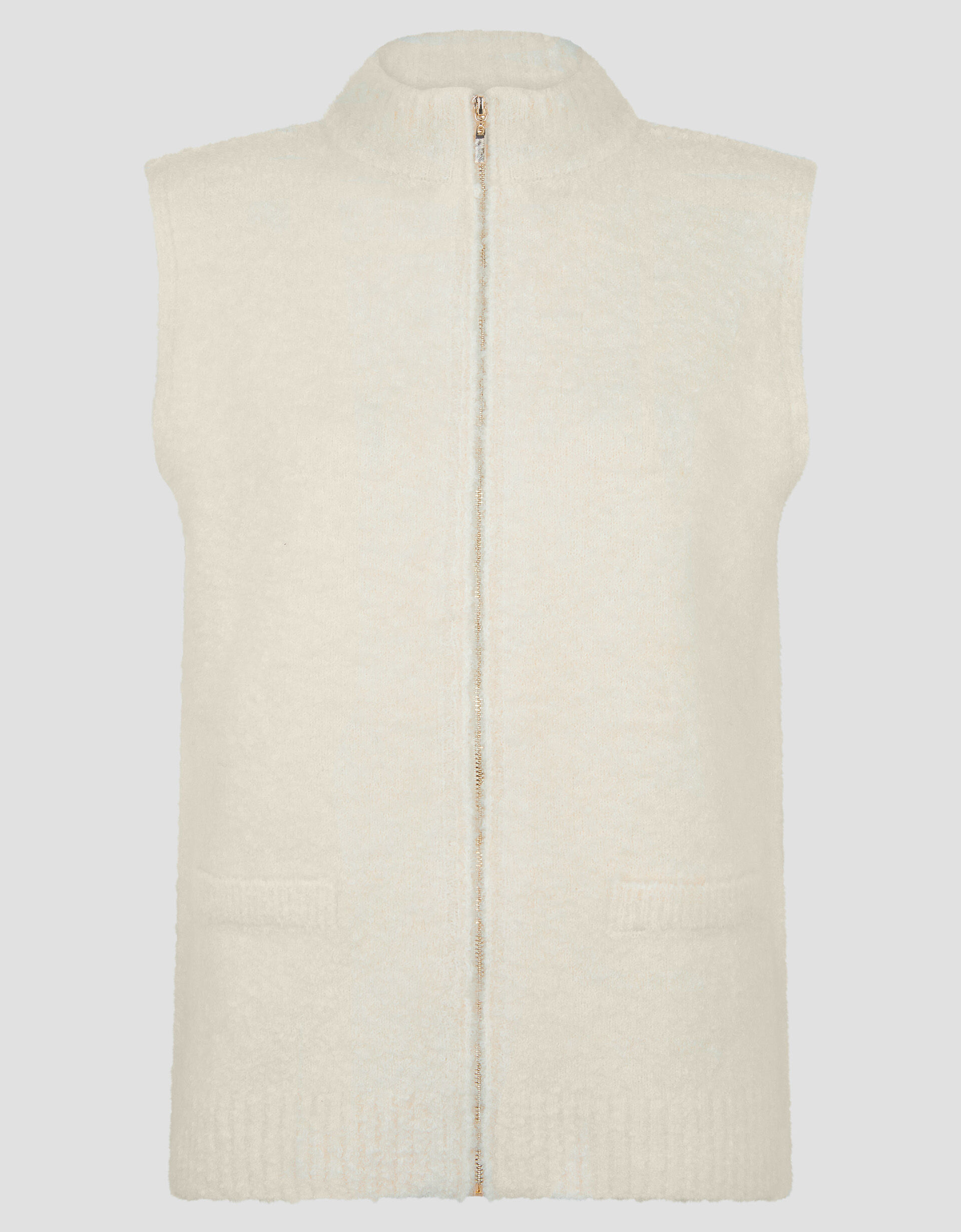Zayn Zip Knit Gilet Natural | Cardigans | Monsoon Global.
