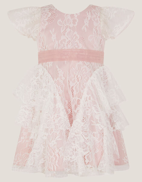 Baby Joanie Ruffle Lace Dress, Pink (DUSKY PINK), large