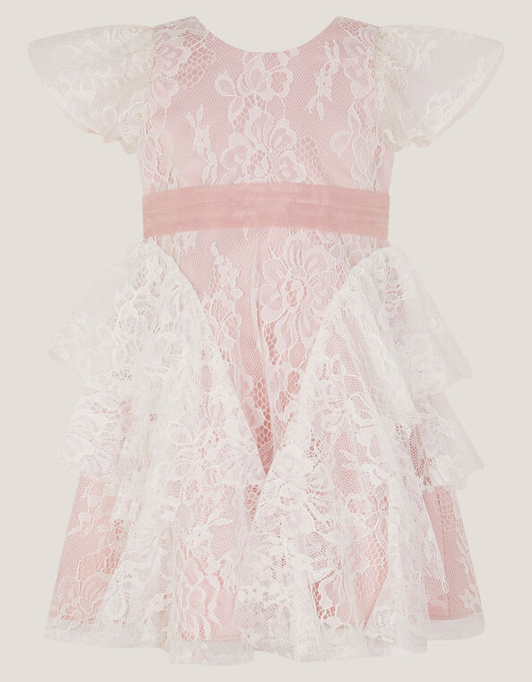 Baby Joanie Ruffle Lace Dress, Pink (DUSKY PINK), large