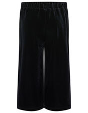 Metallic Top and Velvet Culottes Set, Black (BLACK), large