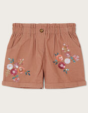 Sequin Floral Corduroy Shorts, Pink (PINK), large