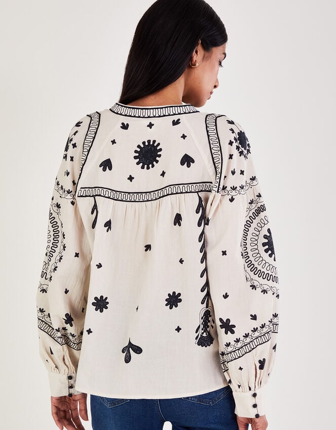 Floral Blouse, Ivory (IVORY), large