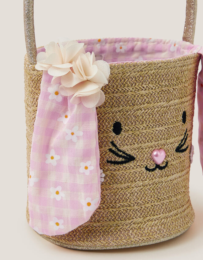 Bunny Gingham Basket Bag, , large