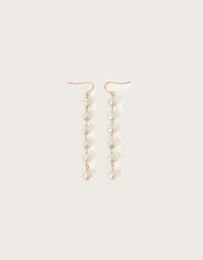 Pearl Long Drop Earrings, , large
