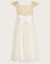 Estella Embroidered Dress	, Gold (GOLD), large