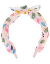 Naomi Colourful Spot Knotted Headband, , large