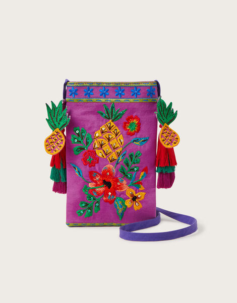 Pineapple Embroidered Phone Case, , large