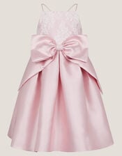 Juniper Satin Lace Bow Bridesmaid Dress, Pink (PINK), large
