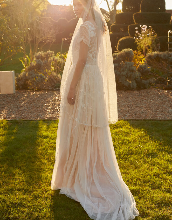 Sylvia Embroidered Bridal Dress, Ivory (IVORY), large