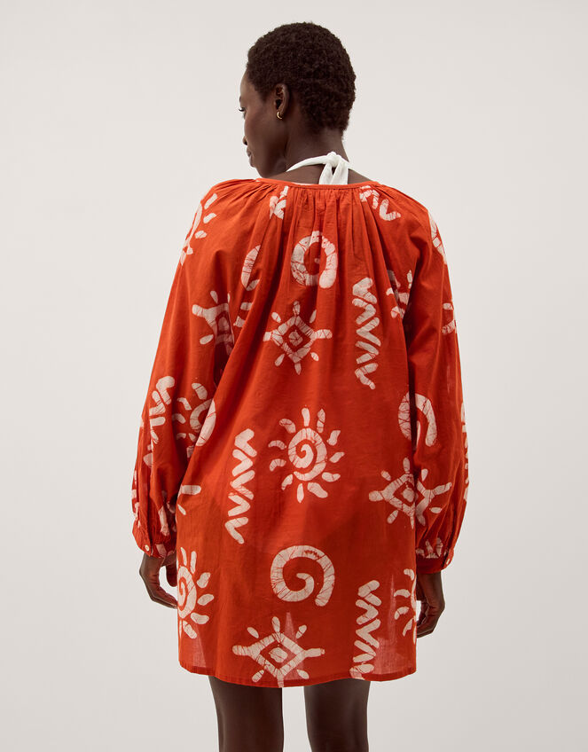 Mafalda Sun Print Mini Kaftan, Orange (ORANGE), large