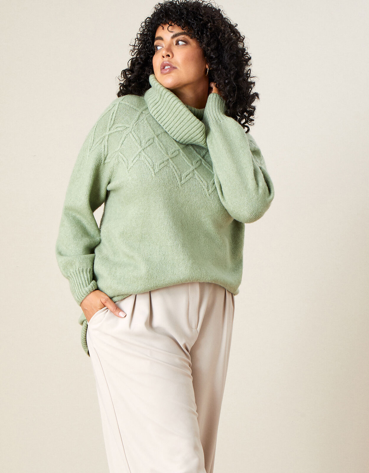 Cowl Neck Stitch Detail Longline Jumper 