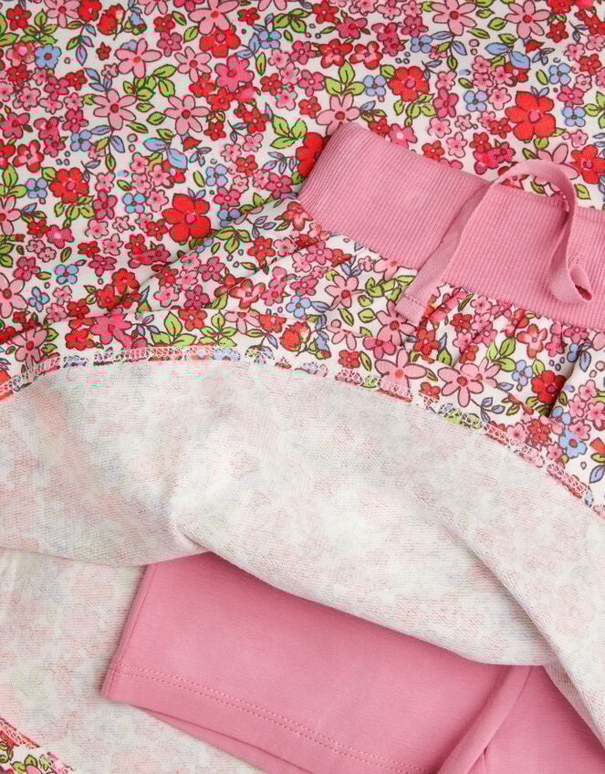 Ditsy Floral Sweatshirt and Skort Set, Pink (PINK), large