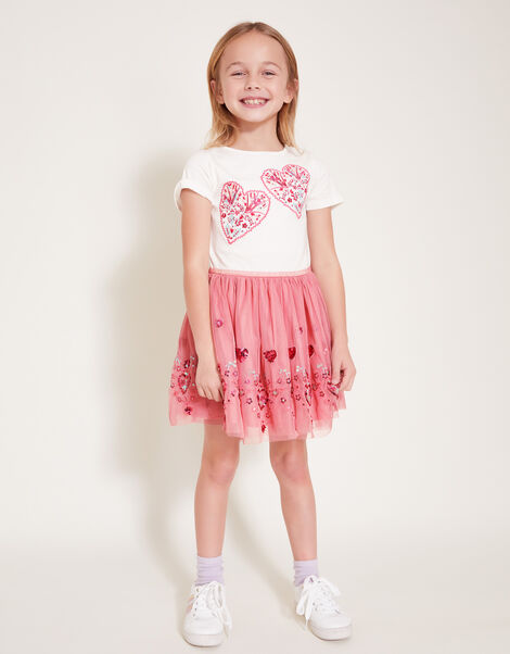 Heart Embroidered Disco Dress, Pink (PINK), large