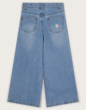 Dove Applique Denim Jeans, Blue (BLUE), large