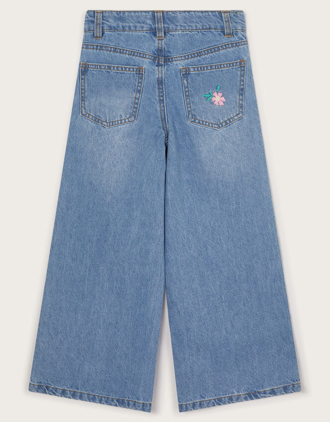 Dove Applique Denim Jeans, Blue (BLUE), large