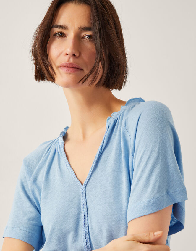 Andy Linen Blend T-Shirt, Blue (BLUE), large