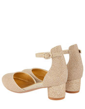 Shimmer Two-Part Heeled Shoes, Gold (GOLD), large