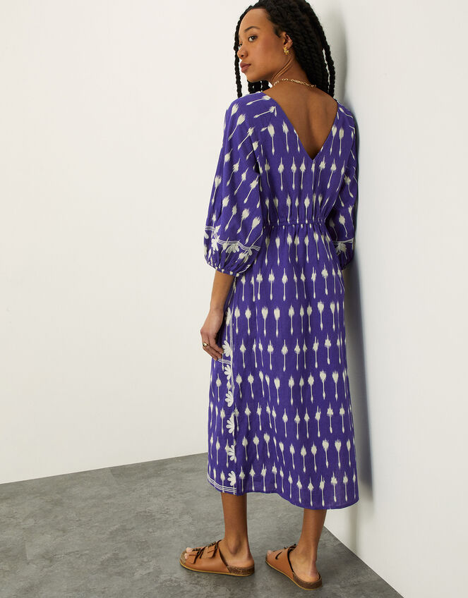 Premium Embroidered Maxi Dress, Blue (BLUE), large