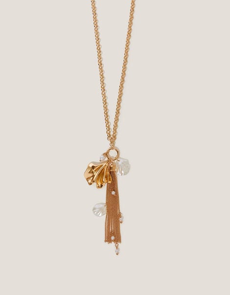 Charm Tassel Necklace, , large