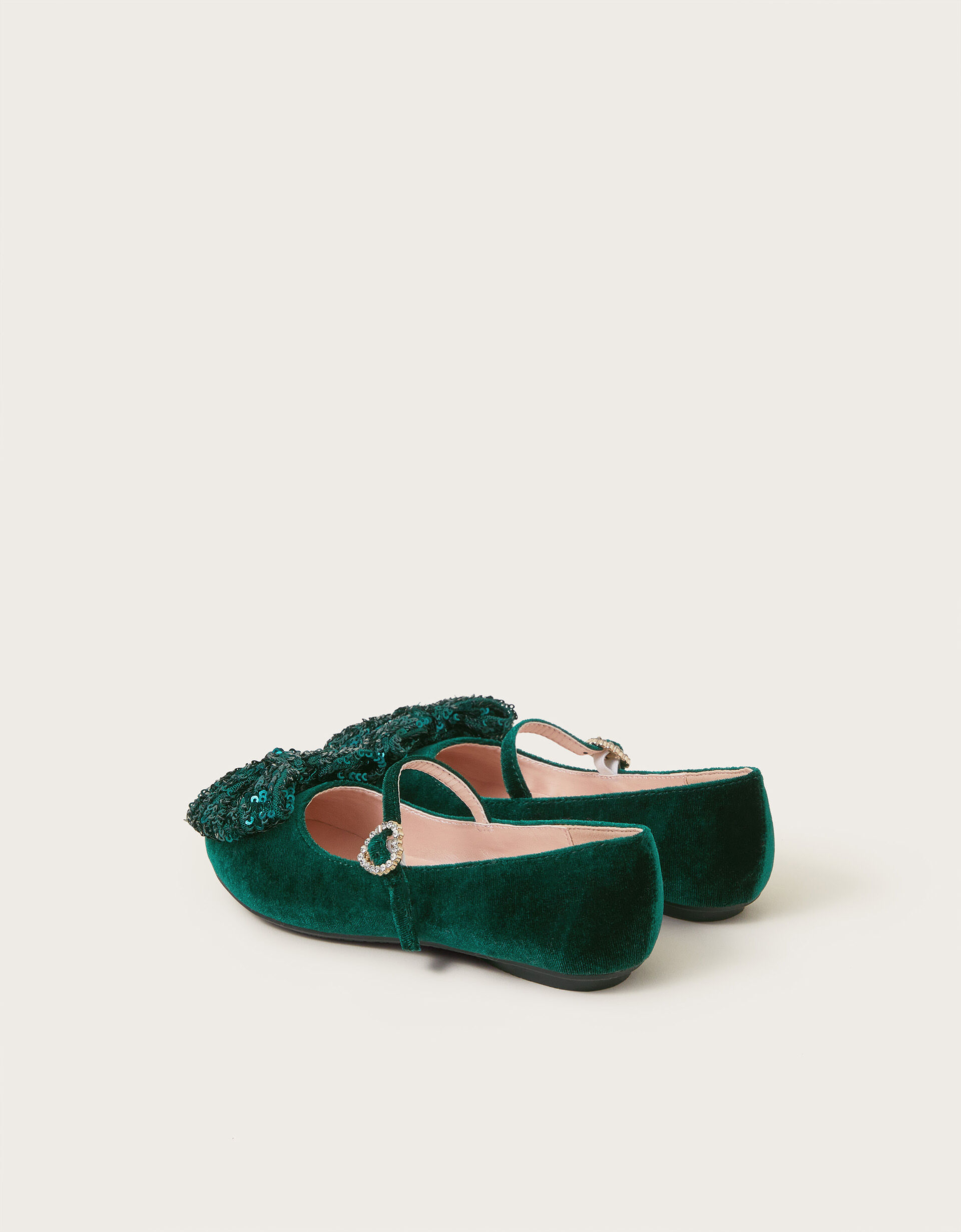 Green velvet ballet flats shop